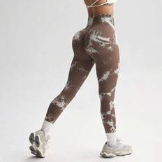 Tie Dye - Women Underwear Shein High-Waist Tie-Dye Sports Leggings With Tummy Control Lifting Effect