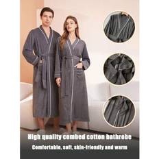 Grey Robes Shein New Bathrobe Long Sleeve Long Bathrobe - Soft Deli