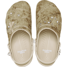 Beige - Unisex Træsko Crocs Elevator Classic Clogs Sandstone Unisex