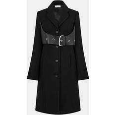 Off-White Coats Off-White Belt Coat Long Sleeve Overcoat - Black