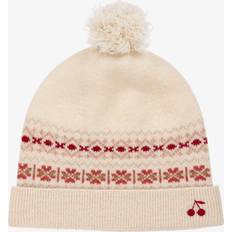 Wool Beanies Bonpoint Girls Ivory Wool Knit Fair Isle Beanie Hat