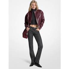 Viskos Jackor Michael Kors MK Cropped Bomber Jacket - Red