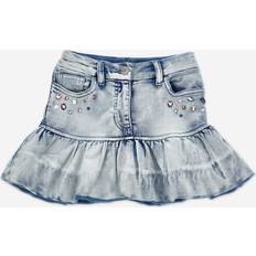 Blue Skirts Children's Clothing Monnalisa Girls Bleached Denim Stitch Skirt - Blue