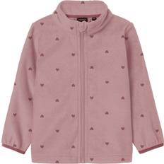 Name It Polyester Fleecejakker Name It Fleecejakke Woodrose Med Hjerter - Pink/Gammelrosa