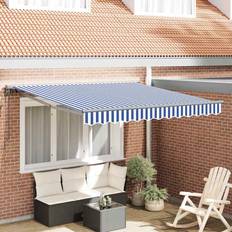VidaXL Terassmarkiser vidaXL Utfällbar Markis Blå och Vit 300x250 cm Tyg