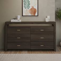 Vixen Dark Mango Wood 6 Drawers Vxn003 Chest of Drawer