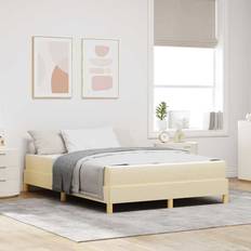 160 cm - Beige Kontinentalsenge vidaXL Box Spring Seng Creme Brun 160 x 200 cm Kontinentalseng