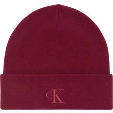 Bambus Tilbehør Calvin Klein Signature Logo Beanie Hue - Burgundy