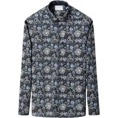 Eton Økologiske Tøj Eton Slim Fit Floral Print Signature Twill Shirt - Navy/Lyseblå/Oliven/Hvid