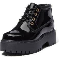 Timberland Sort Snørestøvler Timberland Stone Street Mid Lace Up Støvler - Black Patent