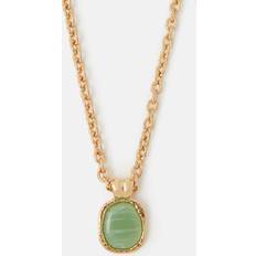 Harts Halsband Accessorize Guldfärgat Halsband Vintagestil Grönt Stenhänge
