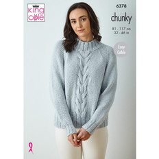 King Cole 6378 Knitting Pattern Chunky Ladies Cape Top Sweater
