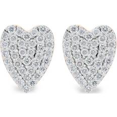 Diamond - Rose Gold Earrings Ginette NY 18K Rose Gold Diamond Heart Earrings - Pink