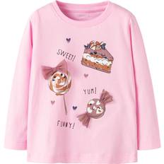 Økologisk bomuld Bluser & Tunikaer Name It Mini Top Box Bluse - Rosa