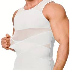 Men - Nylon Tank Tops Temu Sleeveless Tank Top Nylon Knit Fabric - Solid Color