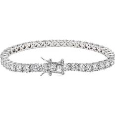Tennis Bracelets Nialaya Tennis Zirconia Embellishment Bracelet Cubic Stainless Steel - Silver