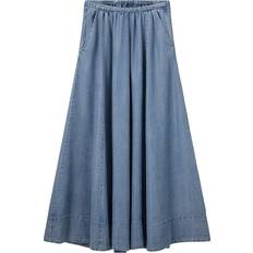 Kattias Kjol Dam Midikjolar - Denim Blue