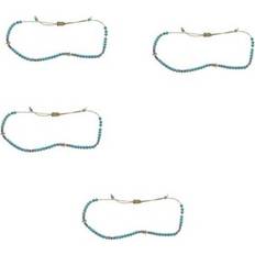 Blue Anklets Sodial Bohemian Stone Anklets Vintage Woven Rope Pendant