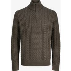 Jack and jones half zip Jack & Jones JprBlusean Knit Cable Half Zip Brun