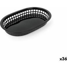 Plastic Bread Baskets Black Plastic Rectangular 36 Units Bread Basket