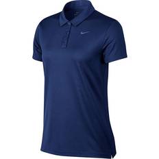 Nike Natural Polo Shirts Nike Solid Color Casual Short Sleeve Polo Shirt - Navy