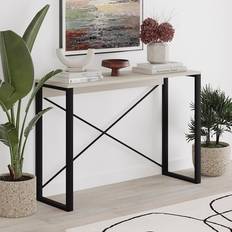 Black Console Tables Fwstyle Modern Sandstone Narrow Beige Console Table