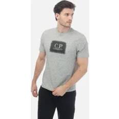 CP COMPANY Tops CP COMPANY Men's Jersey Label Style Logo T-Shirt - Grey