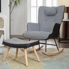 Rocking Chairs on sale Fjørde & Co And Footstool Set 96cm H x 65cm W x 60cm D Rocking Chair