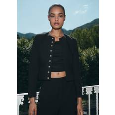 Mango Overtøj Mango Buttoned Cropped Jacket Overgangsjakke - Sort