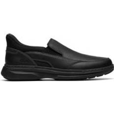 Men Loafers Clarks Step Black Tumbled Slip Ons - Black