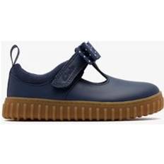 Clarks Cove Bow Toddler Standard Fit Leather T Bar Shoes - Blue