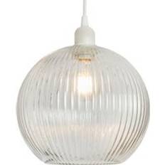 Transparent Shades Litecraft Brianna Light Ribbed Glass Ball Shade