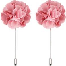 Men - Pink Brooches Uxcell Flower Boutonnieres Pin Lapel Pin For Men - Dark Pink/Light Pink