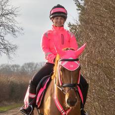 Pink Riding Helmets Hy Equestrian Hi Viz Hat Band - Pink and Black