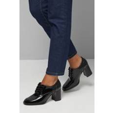 Laced - Women Loafers Wallis Dante Lace Up High Block Heeled Loafers - True Black