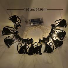 Metal String Lights & Light Strips Temu Led Halloween Black Cat Lights 5.4ft 1.65m String Light