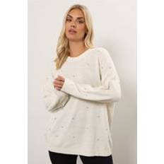 Yours Embellished Front Jumper Curve Ivory - Ivory