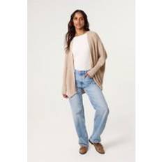Solid Colours Cardigans Blue Vanilla Textured Cardigan - Light Brown