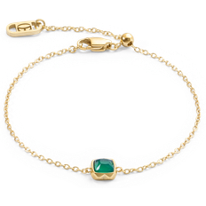 Green Bracelets Coeur de Lion Birthstone Mai Armband Grüner Achat Gold