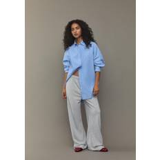 Stradivarius Long Striped Poplin Shirt - Blue
