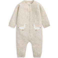 Baby Unisex Duck Knitted Romper Beige