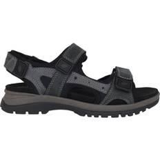 Waldläufer Herre Hjemmesko & Sandaler Waldläufer Læder Sandal Med Bred Pasform - Sort