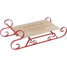 Christmas Serving Trays URBN Living Natural Wood Metal Large Red Sledge Snack Platter Serving Tray