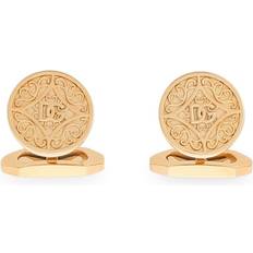 Gold Cufflinks Dolce & Gabbana DG Logo Embossed Cufflinks Brass Gold
