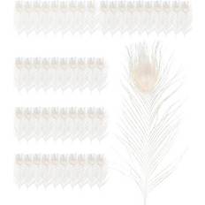 Arts & Crafts Sodial 50 Pcs Natural White Feathers In The Eye