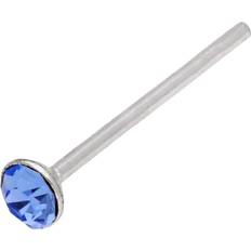 Silver Piercings Jewellerybox CZ Alexandrite Round Nose Stud Straight End