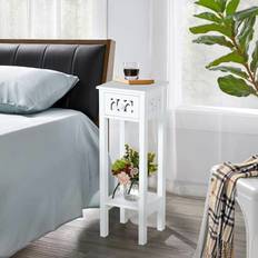 Furniture Teetok Tall Slim Telephone with Drawer Bedside Table
