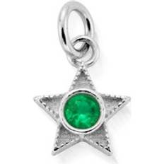 Emerald Charms & Pendants ChloBo Silver May Emerald CZ Birthstone Mini Star Pendant - Silver