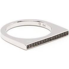 Signet Rings Tom Wood Crystal Embellished Signet Ring Unisex - Sterling Silver