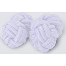White Cufflinks Hawes & Curtis White Silk Knot Cufflinks